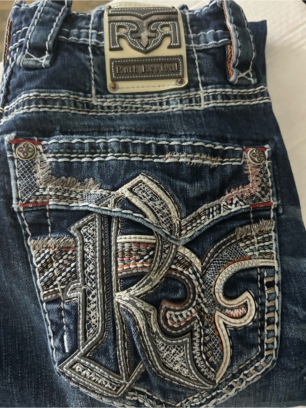 Rock Revival Men's Dark Blue Boot fit Jeans 👖  “Jules Slim Boot fit “